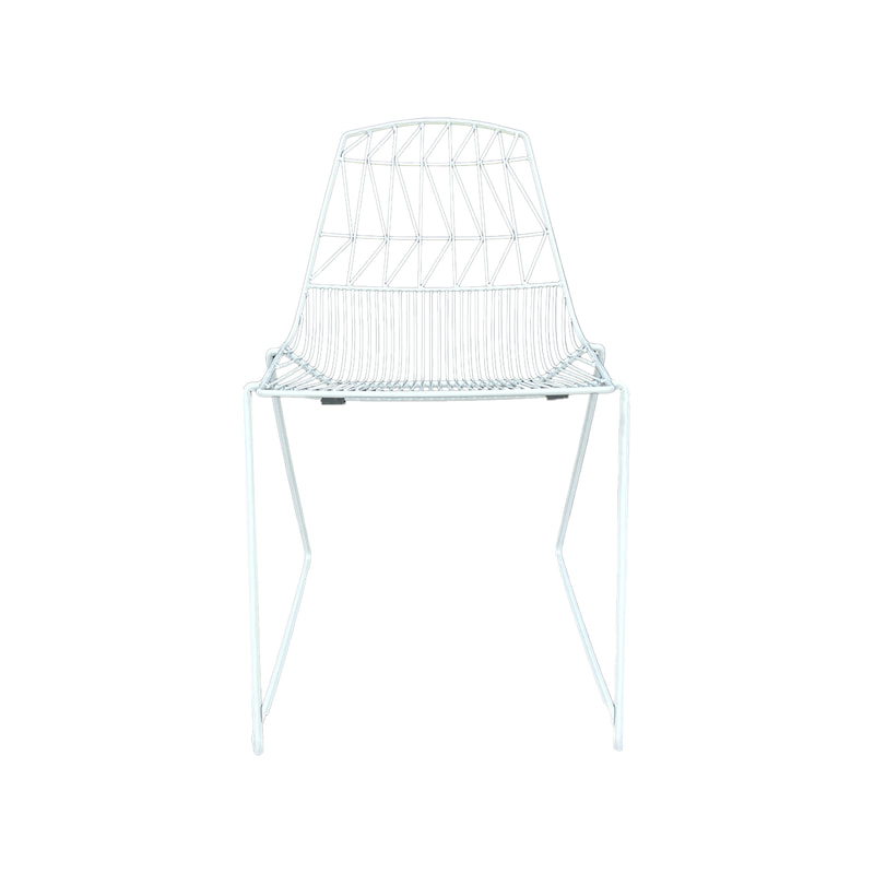 F-CH129-WH Arrow chair with white metal frame