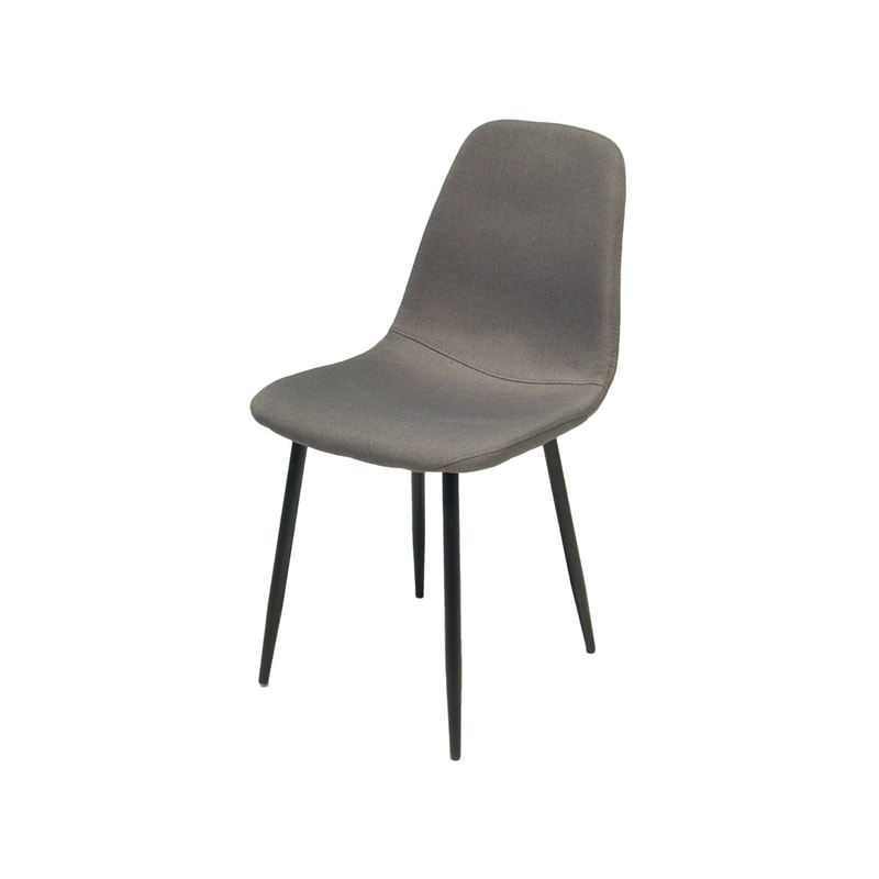 F-CH131-DG Wilma chair in dark grey fabric with black metal legs