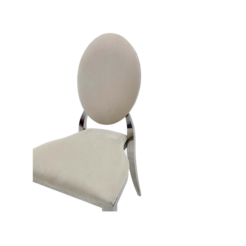 F-CH132-CR Silver Dior chair in cream fabric