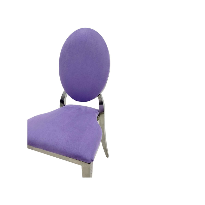 F-CH132-LL Silver Dior chair in lilac fabric