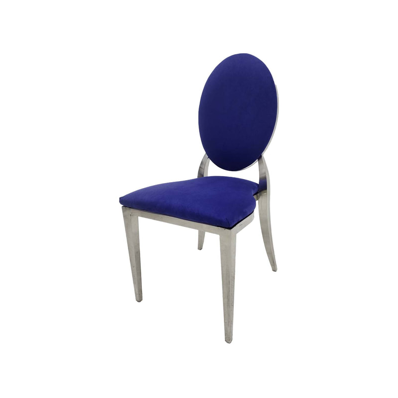 F-CH132-PR Silver Dior chair in purple fabric