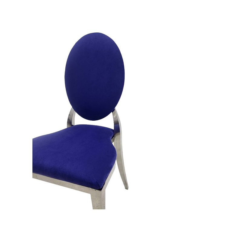 F-CH132-PR Silver Dior chair in purple fabric