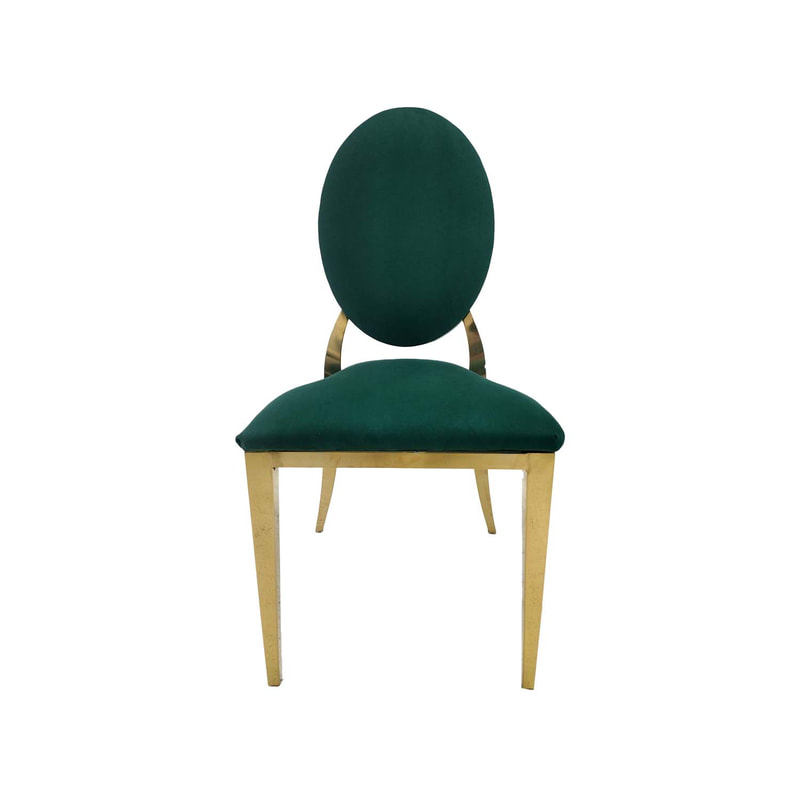 F-CH133-EG Gold Dior chair in Emerald Green fabric