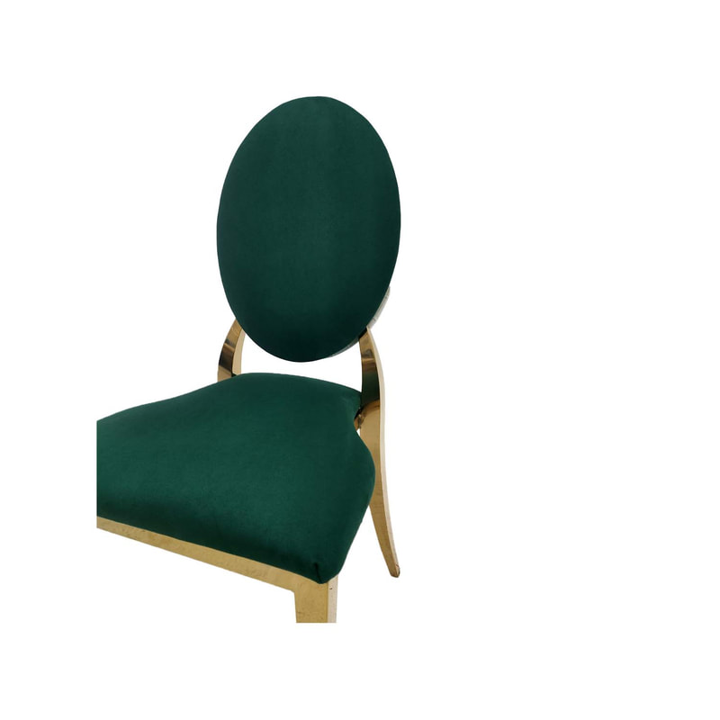 F-CH133-EG Gold Dior chair in Emerald Green fabric