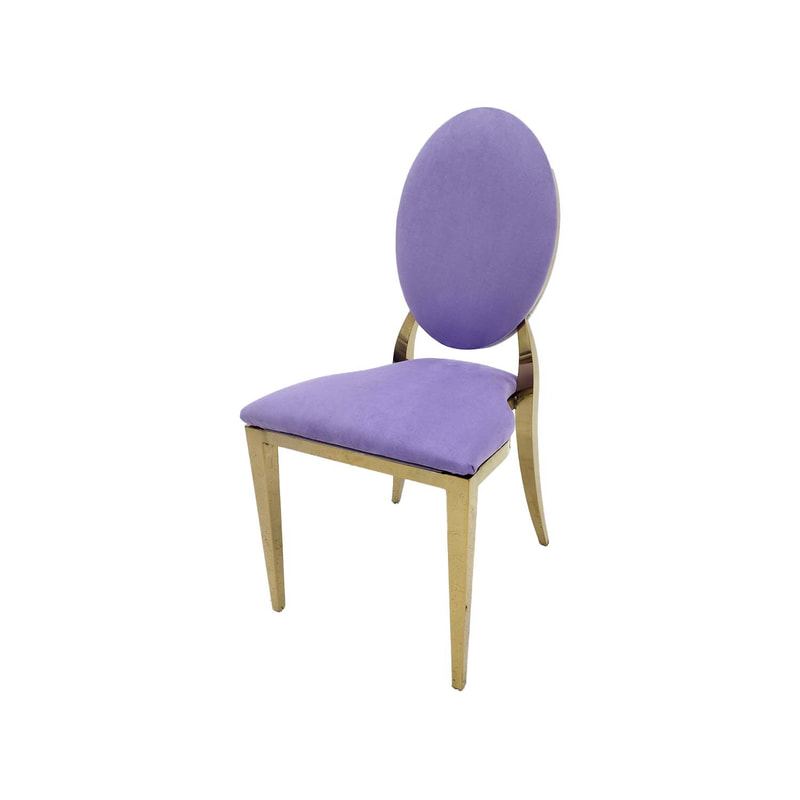 F-CH133-LL Gold Dior chair in lilac fabric