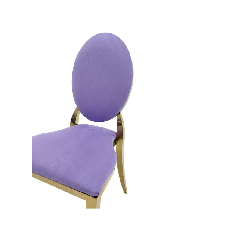 F-CH133-LL Gold Dior chair in lilac fabric