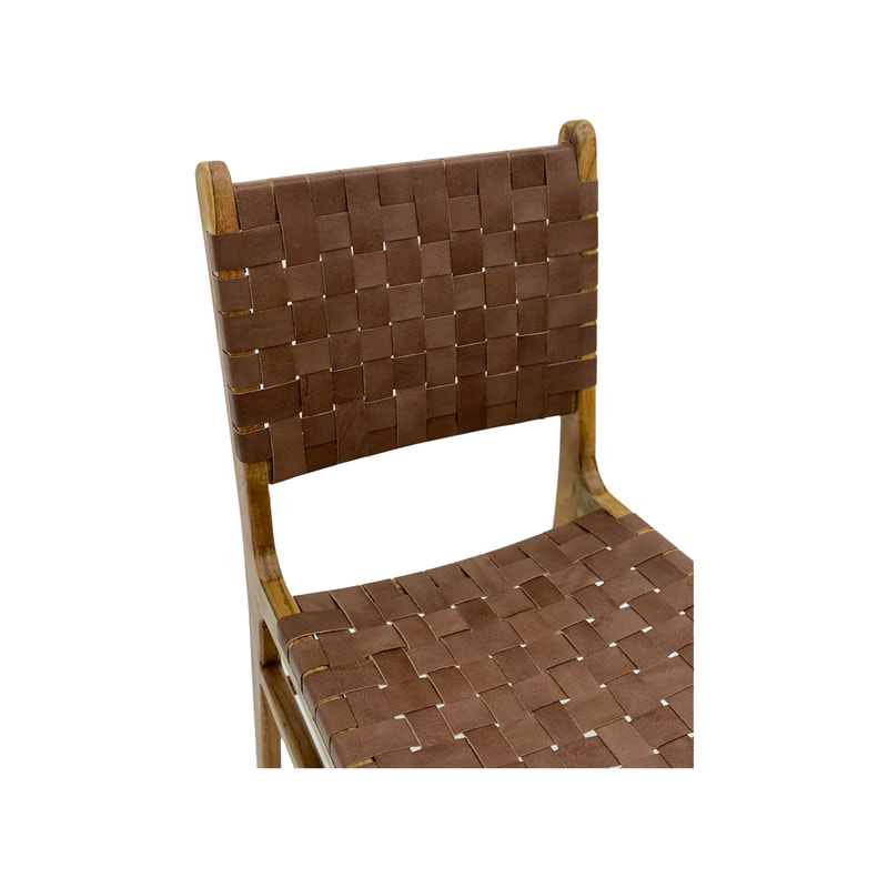 F-CH138-NT Baxter chair in natural tan leather with wooden frame