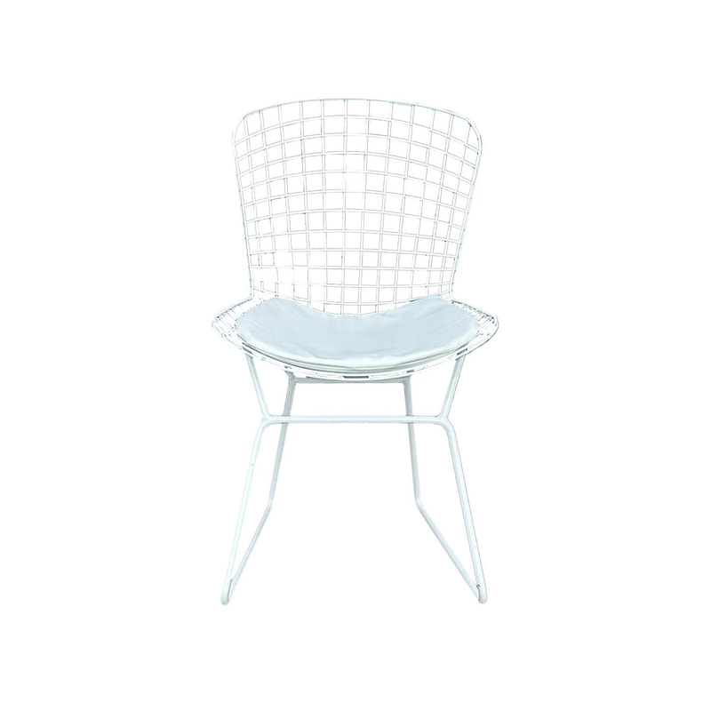 F-CH146-WH Pasca chair with white mesh wire frame