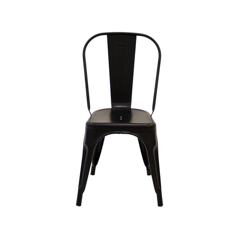 F-CH147-BL Tolix chair with black metal frame
