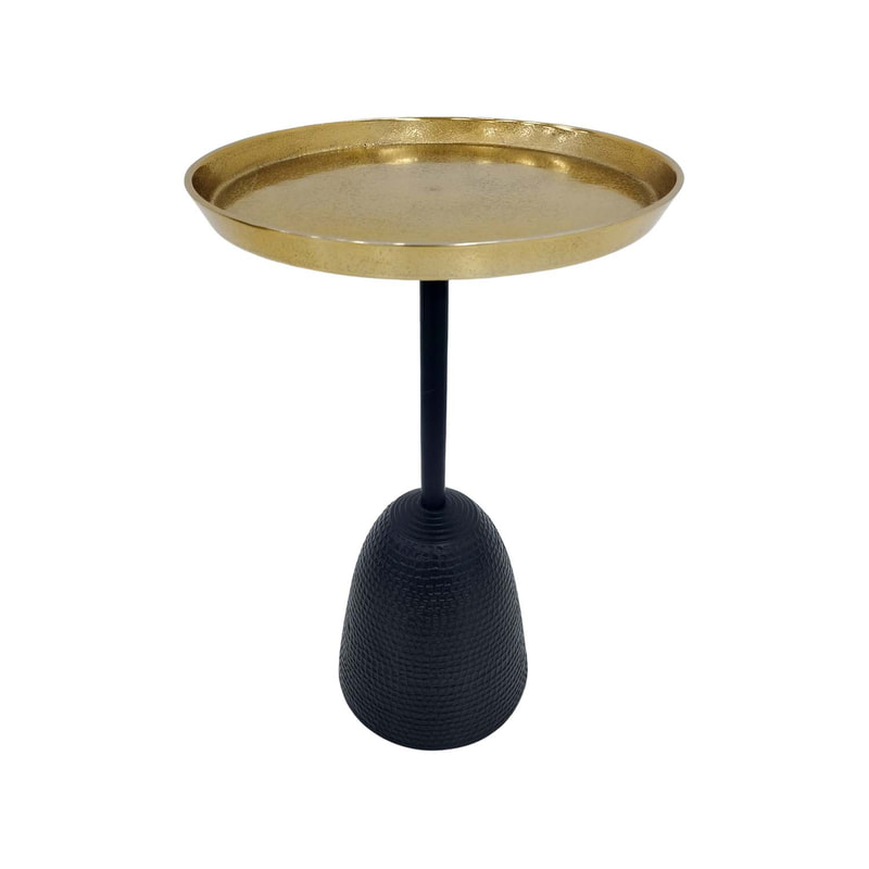 F-CS177-BG Adaline coffee table in gold with black base 