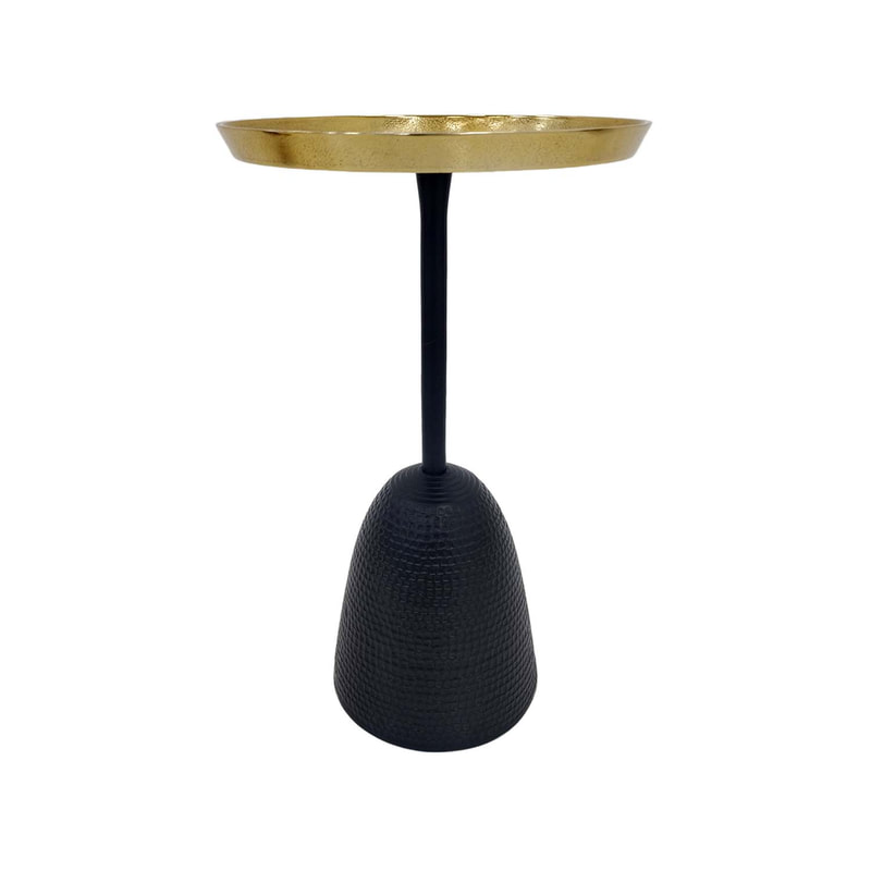 F-CS177-BG Adaline coffee table in gold with black base 