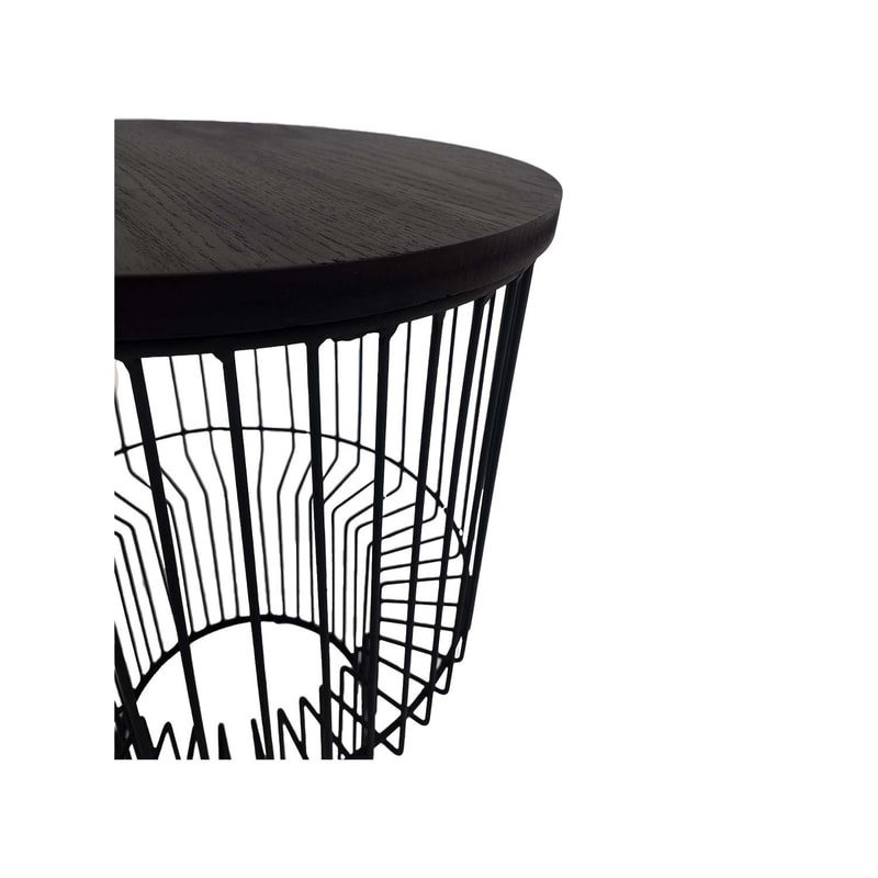 F-CS178-BL Ruby side table with black wire frame and top 