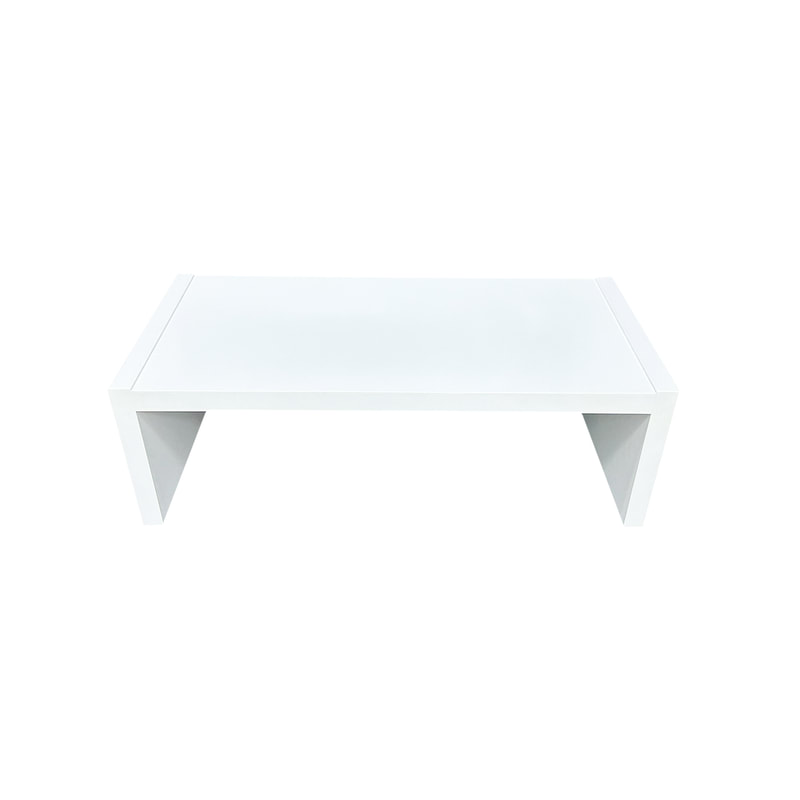 F-CT103-WH Elena rectangular coffee table in white with a glass top
