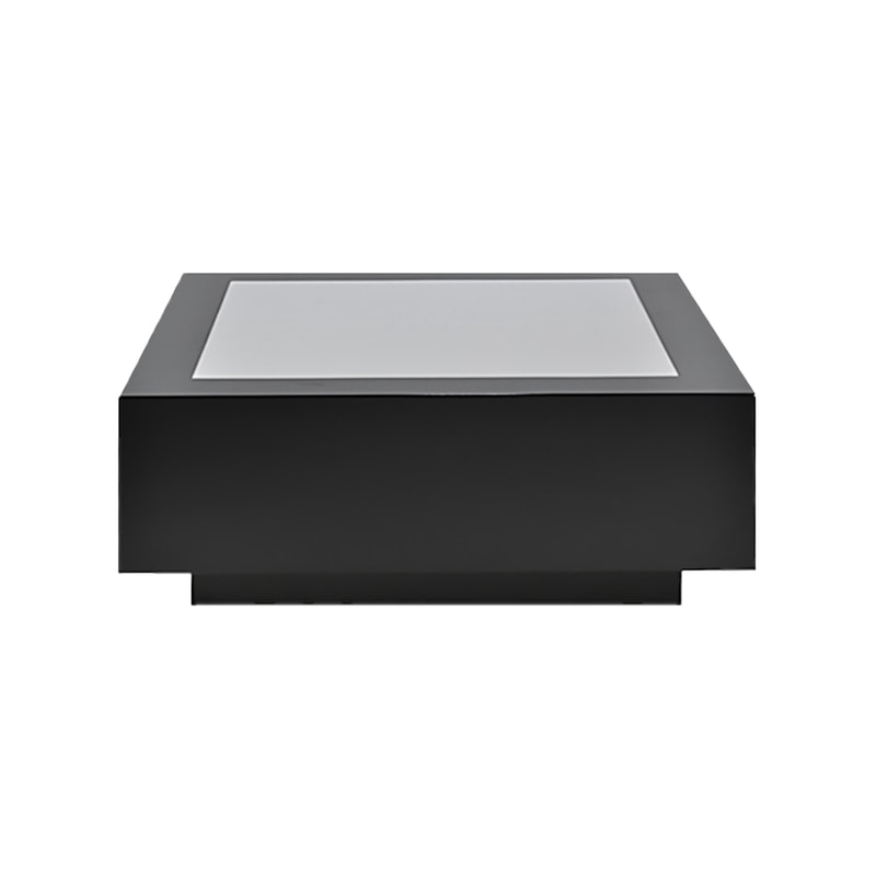 F-CT112-BL Barcelona square coffee table in black with an acrylic top