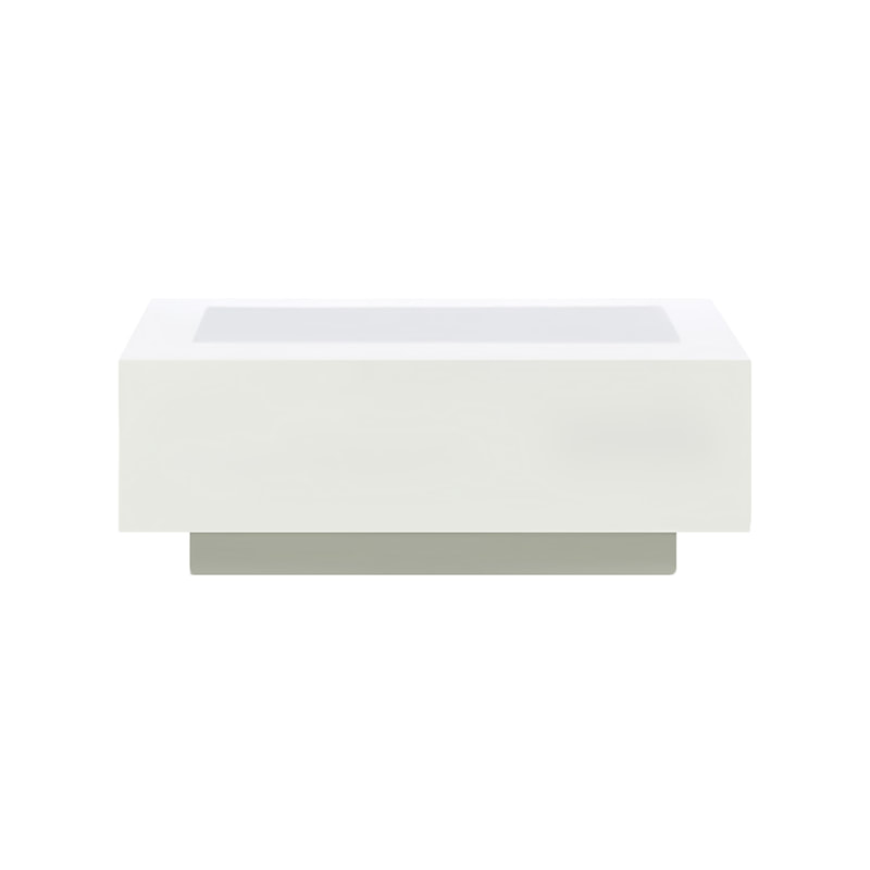 F-CT113-WH Barcelona rectangular coffee table in white with an acrylic top