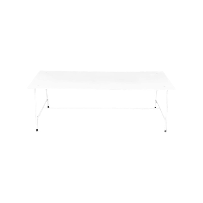 F-CT118-WH Fusion coffee table with white metal frame