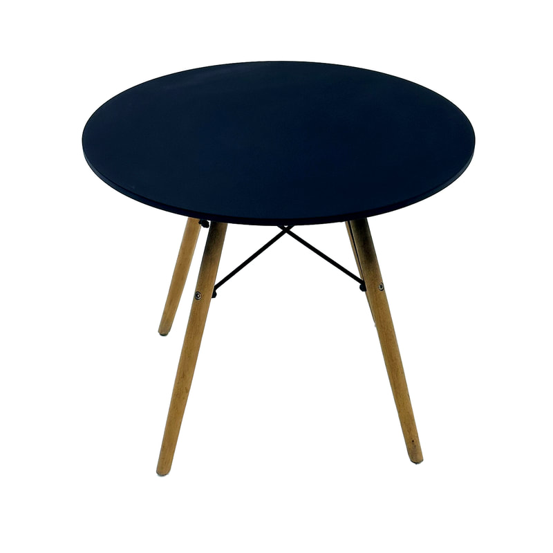 F-CT130-BL Eames coffee table in black with wooden legs