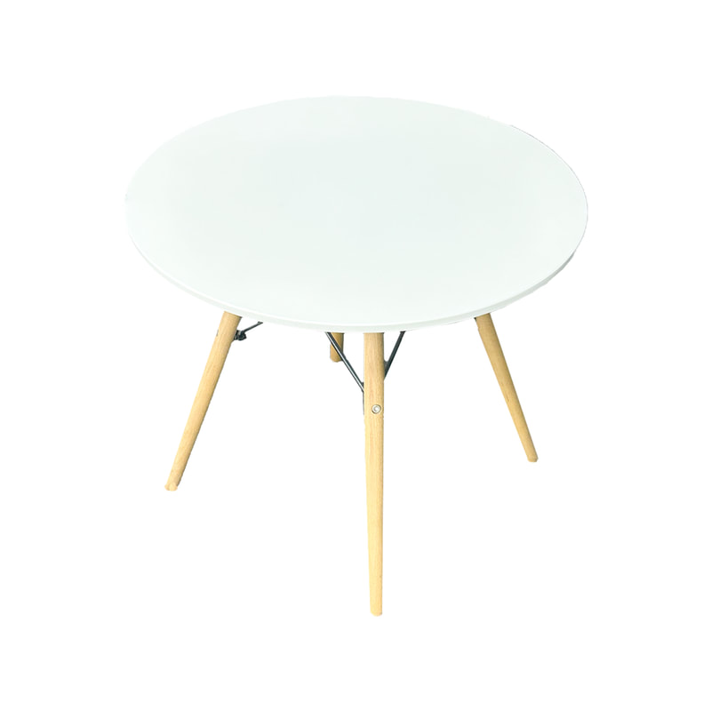F-CT130-WH Eames coffee table in white with wooden legs