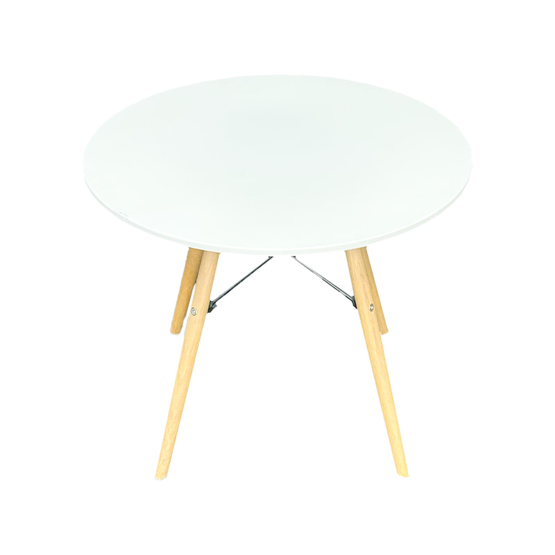 F-CT130-WH Eames coffee table in white with wooden legs