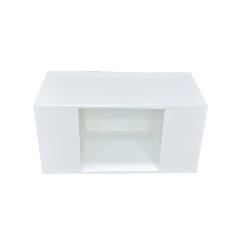 F-CT139-WH Solon rectangular coffee table in white with open back for bin placement