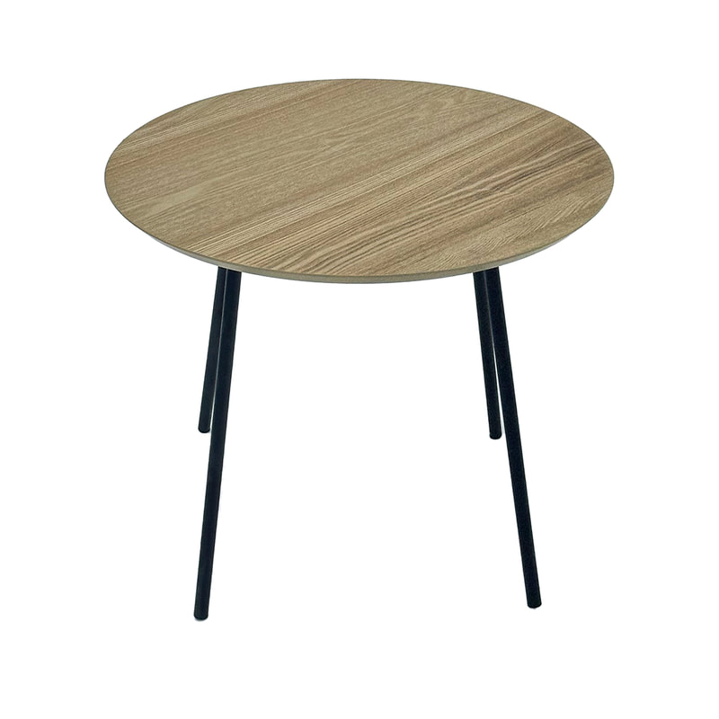 F-CT154-LW Urban coffee table in light wood with black metal legs