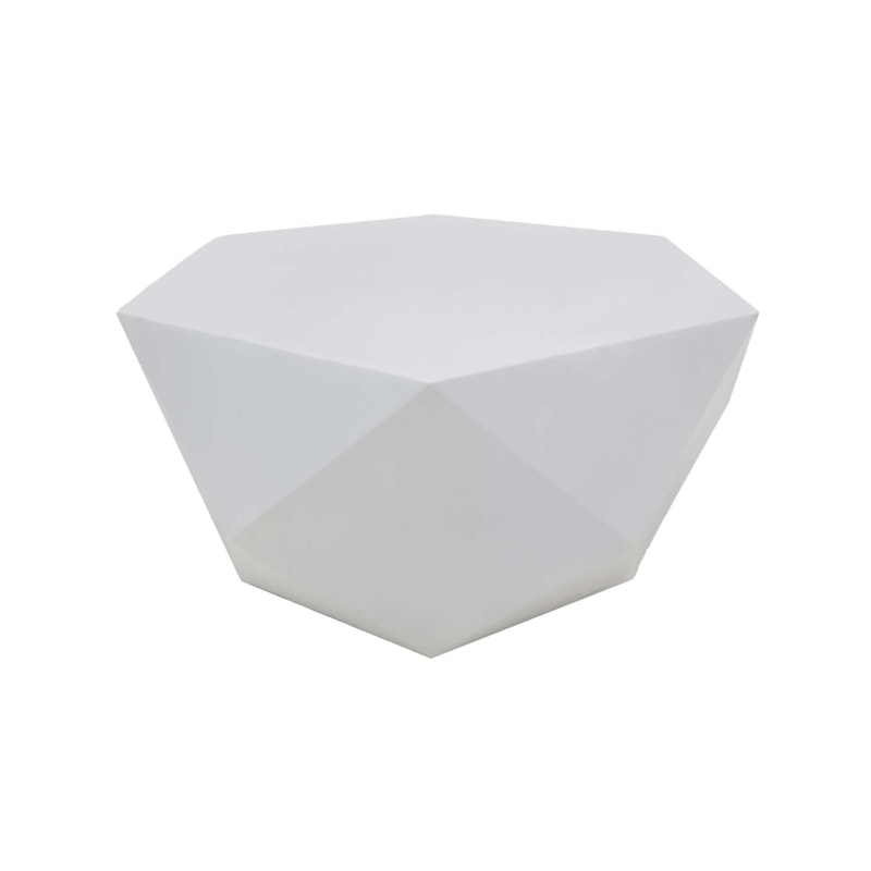 F-CT173-WH Maison geometric metal coffee table in white