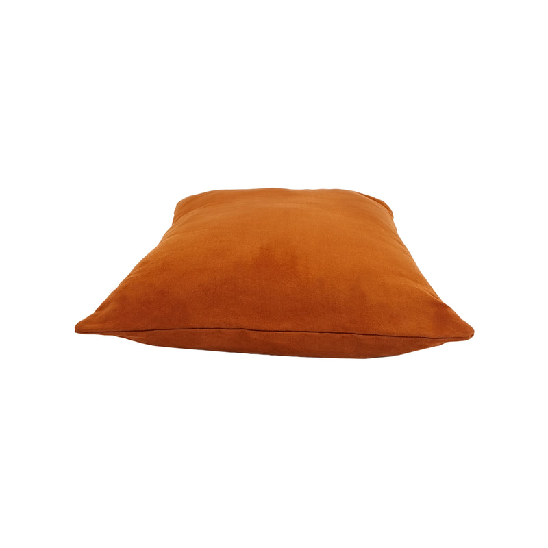 F-CW125-OR 40cm x 40cm Luca cushion in orange suede fabric