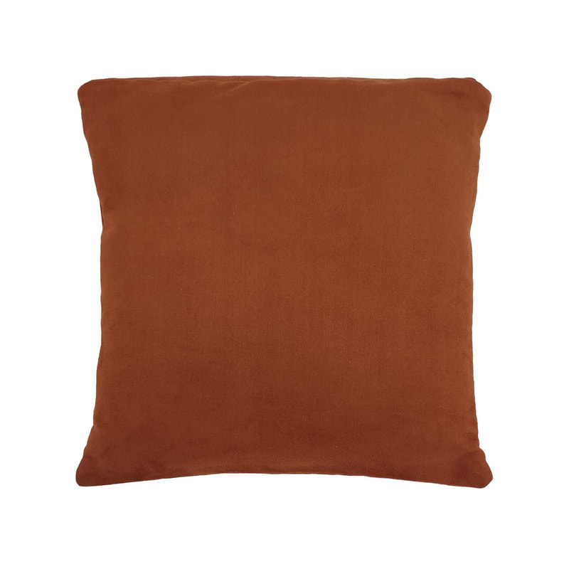 F-CW125-OR 40cm x 40cm Luca cushion in orange suede fabric