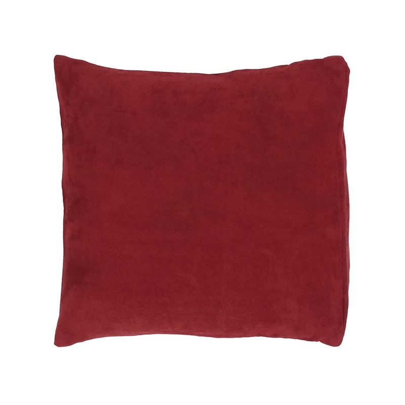 F-CW128-DR 40cm x 40cm Luca cushion - dark red suede fabric