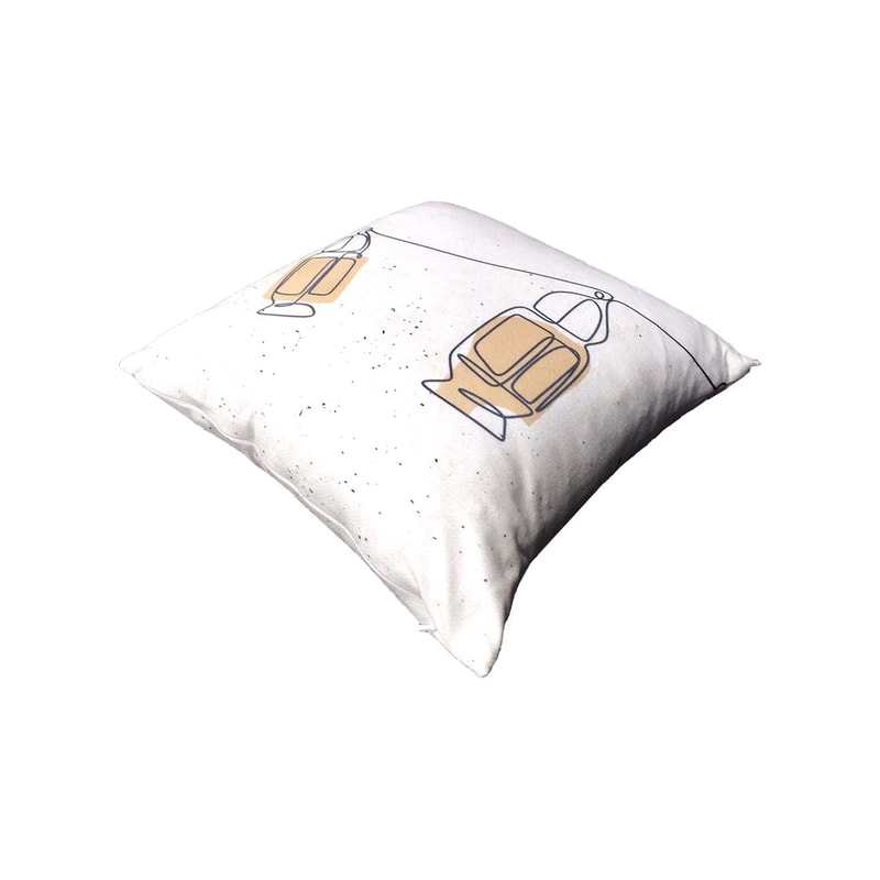 F-CW172-OW for 40cm x 40cm Maha cushion in off white with printed image on top