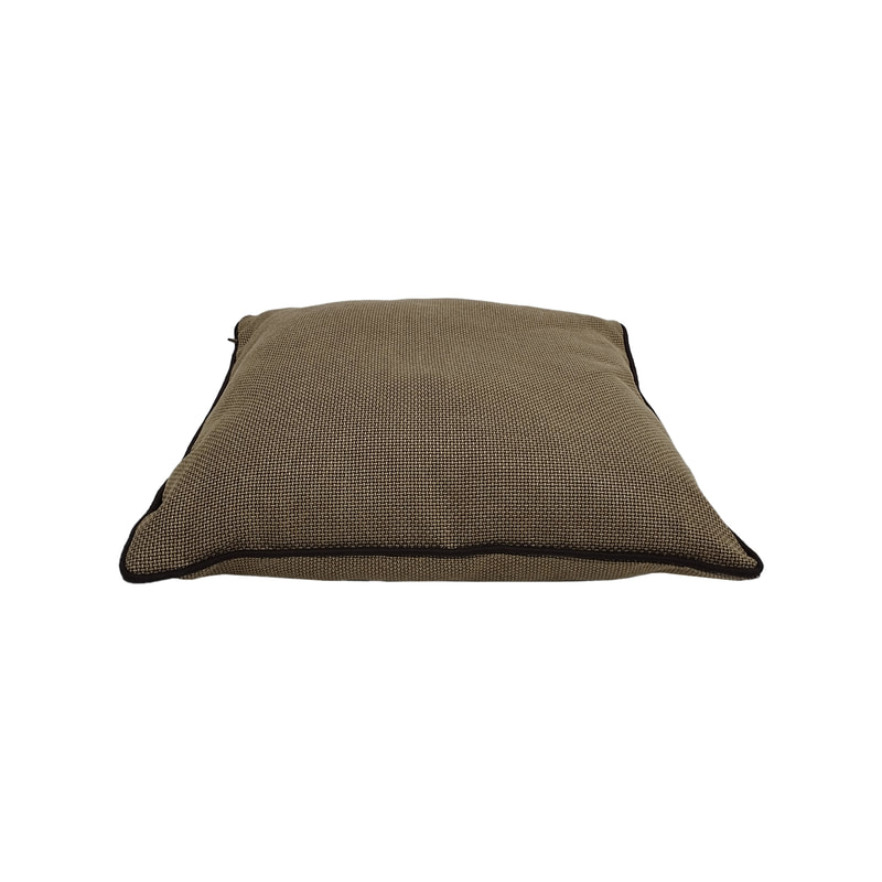 F-CX130-BR 45cm x 45 Mimi cushion in brown textured fabric with piping on sides 