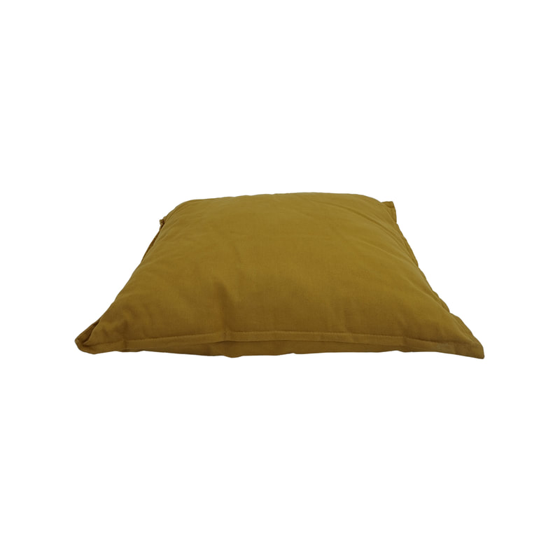F-CX131-MY 45cm x 45cm Derby cushion in mustard yellow cotton fabric