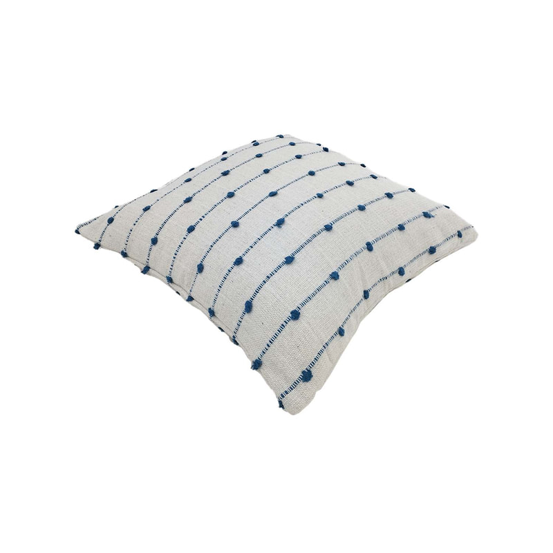 F-CZ201-TW Fennco cushion in turquoise & white fabric