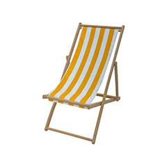 Malibu Deck Chair - Yellow + White F-DC101-YW