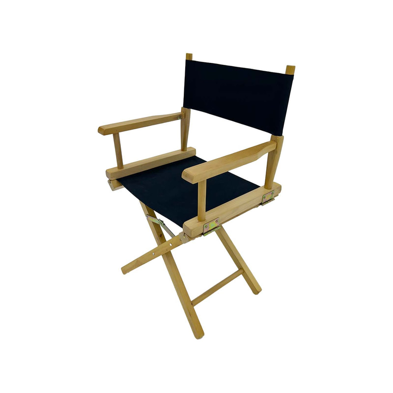 F-DR101-BL Kubrick director's chair in black fabric with natural wooden frame 
