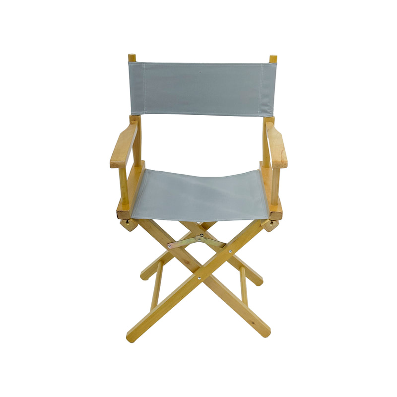 F-DR101-GY Kubrick director's chair in grey fabric with natural wooden frame 