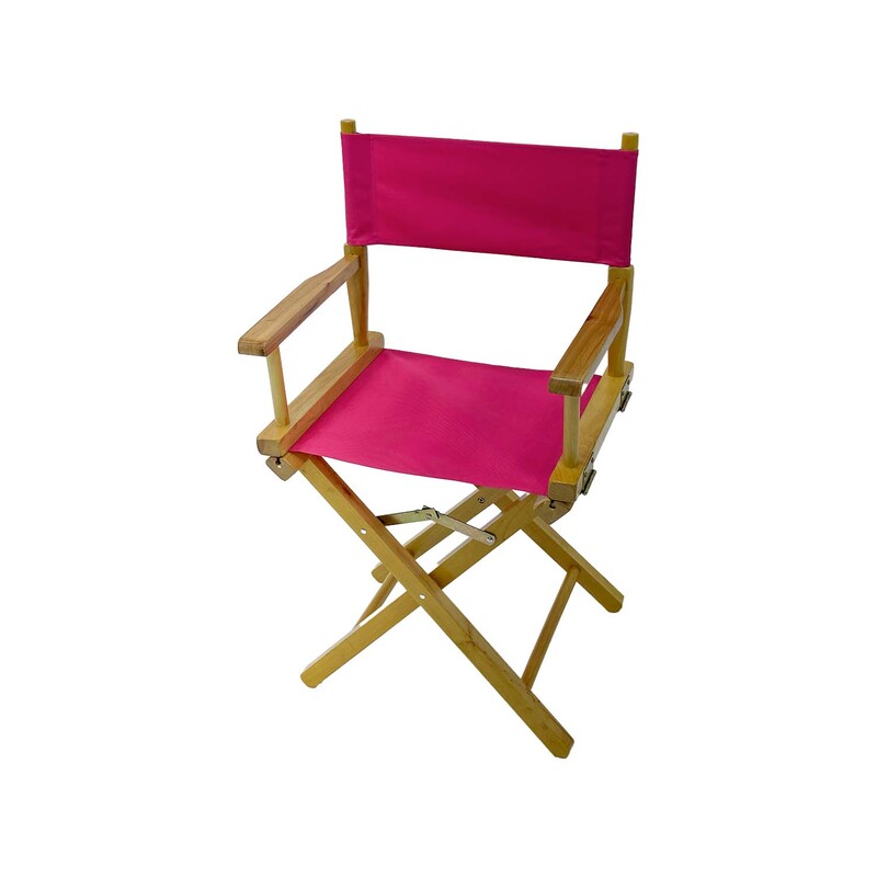 F-DR101-HP Kubrick director's chair in hot pink fabric with natural wooden frame 