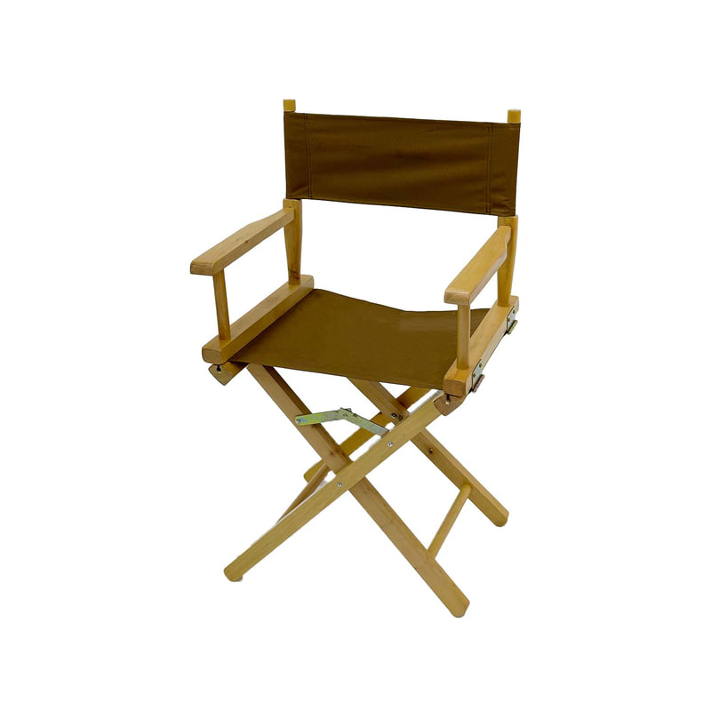 F-DR101-OC Kubrick director's chair in ochre fabric with natural wooden frame 