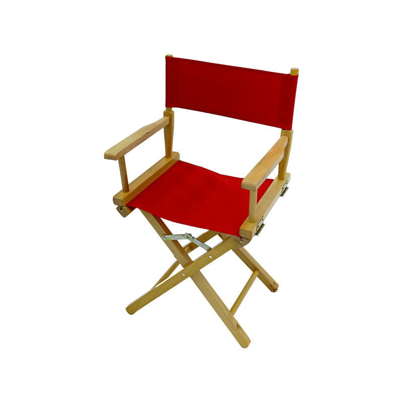 F-DR101-RE Kubrick director's chair in red fabric with natural wooden frame 