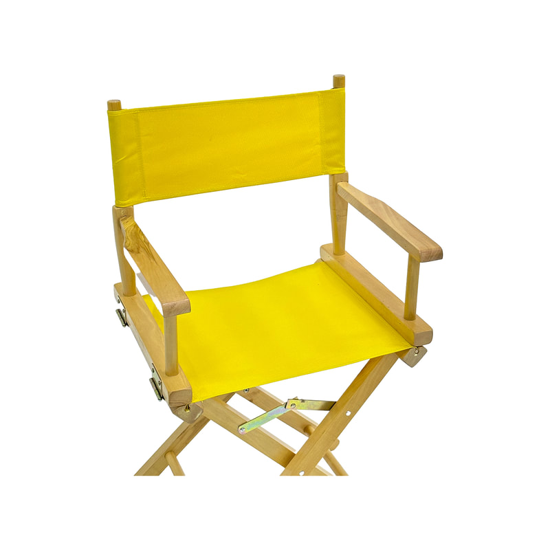F-DR101-YL Kubrick director's chair in yellow fabric with natural wooden frame 