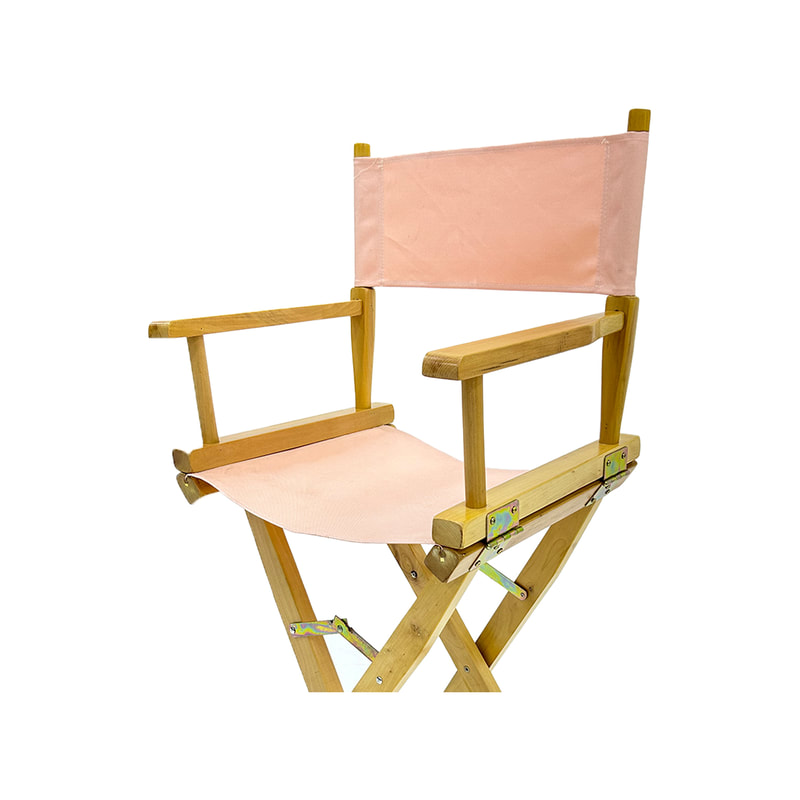 F-DR102-LP Kubrick director's high chair in light pink fabric with natural wooden frame 