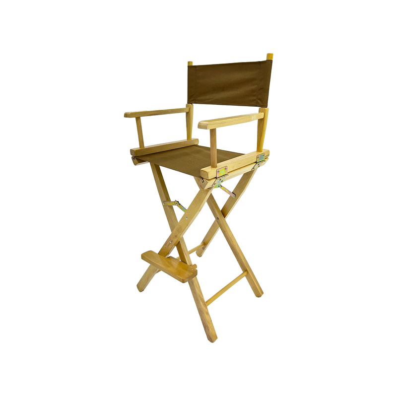 F-DR102-OC Kubrick director's high chair in ochre fabric with natural wooden frame 