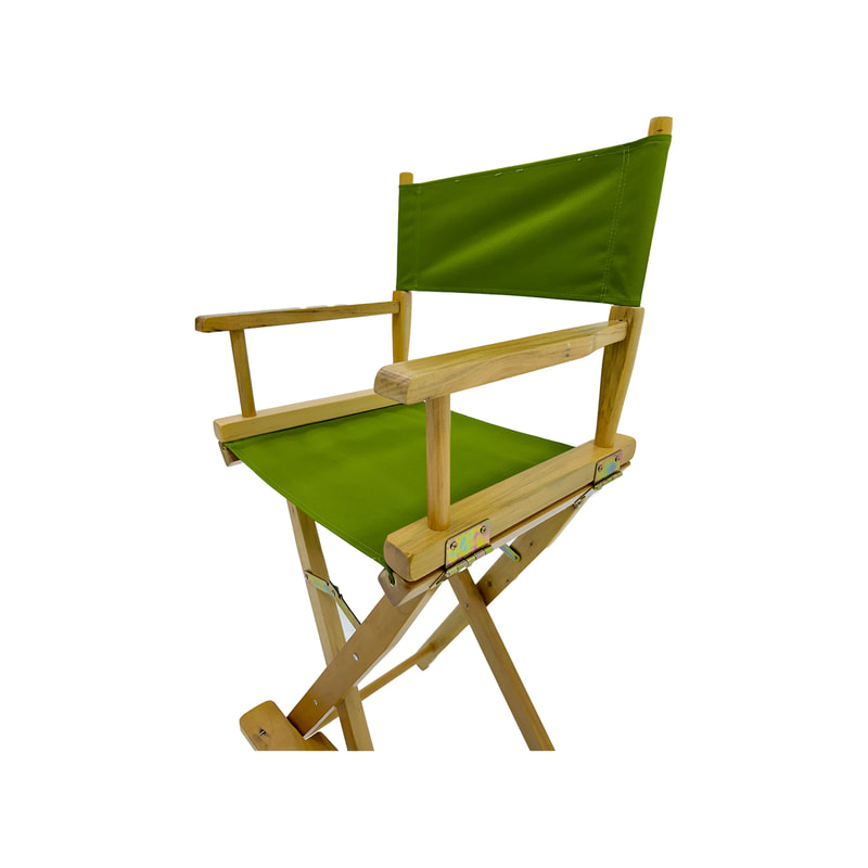 F-DR102-OG Kubrick director's high chair in olive green fabric with natural wooden frame 