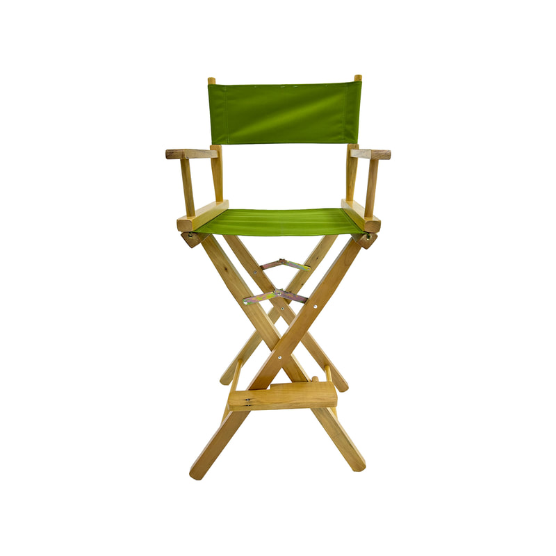 F-DR102-OG Kubrick director's high chair in olive green fabric with natural wooden frame 