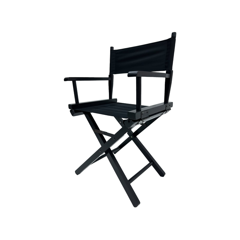 F-DR103-BL Kubrick director's chair in black fabric with black wooden frame 