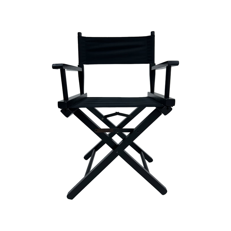 F-DR103-BL Kubrick director's chair in black fabric with black wooden frame 