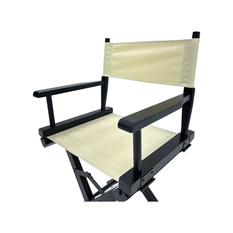 F-DR103-CR Kubrick director's chair in cream fabric with black wooden frame 