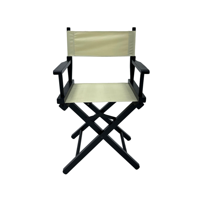 F-DR103-CR Kubrick director's chair in cream fabric with black wooden frame 