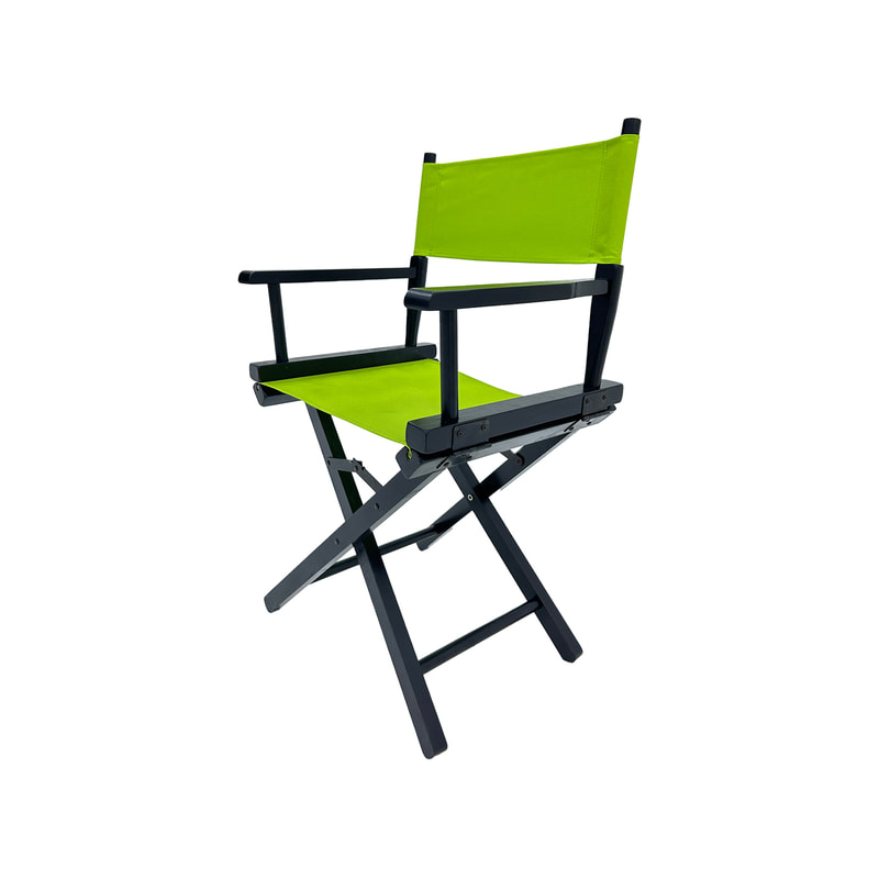 F-DR103-GL Kubrick director's chair in lime green fabric with black wooden frame 