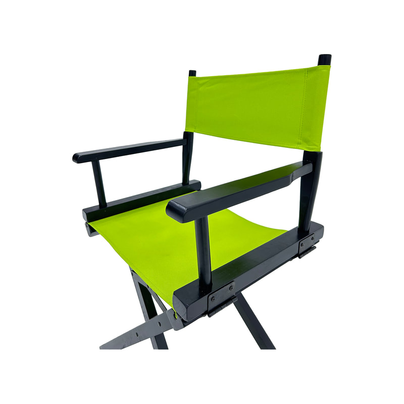 F-DR103-GL Kubrick director's chair in lime green fabric with black wooden frame 